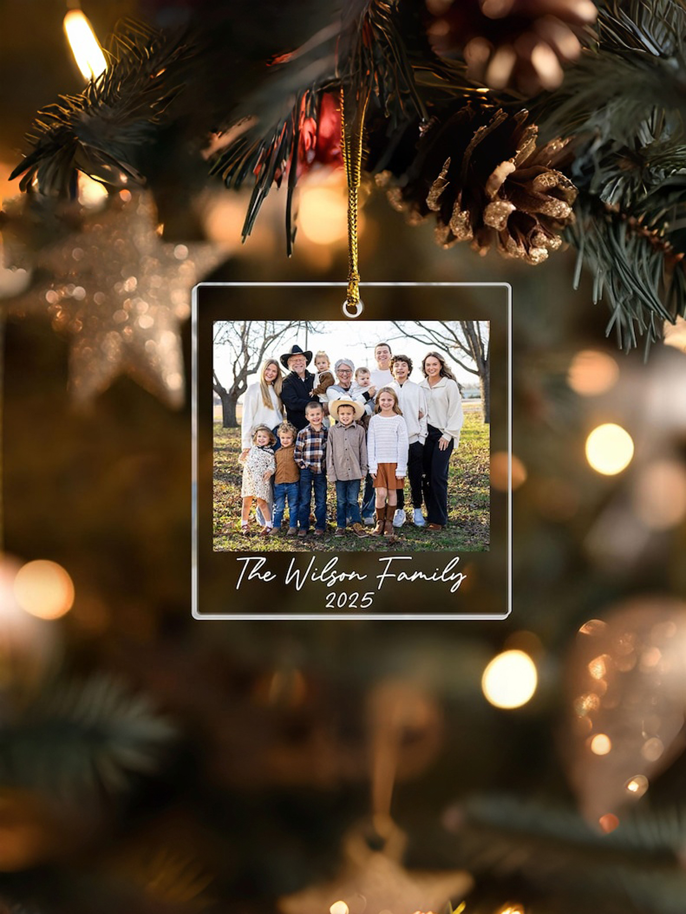 Custom Family Photo Portrait Christmas Ornament: Large Family Christmas Keepsake 2025, Picture Ornament Gift